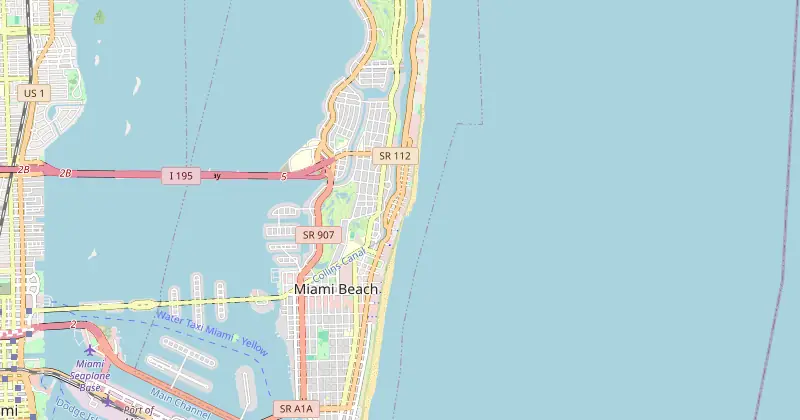 Mapa de The Miami Beach EDITION com os hotéis próximos